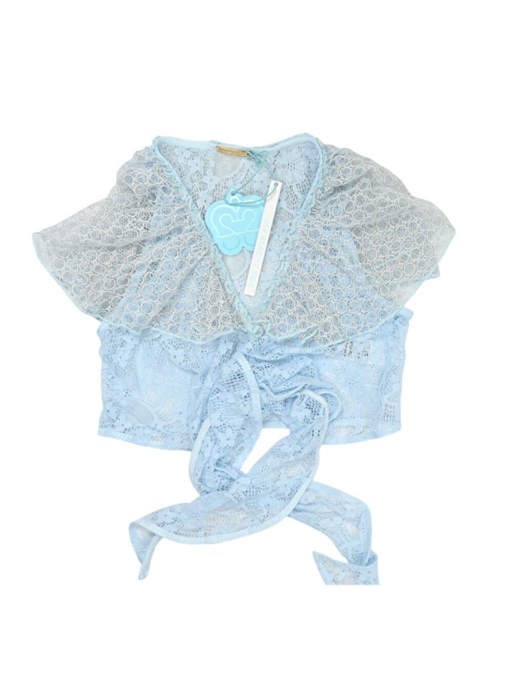 My Beachy Side Lotus Top in Baby Blue